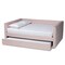 Baxton Studio Larkin Modern and Contemporary Pink Velvet Fabric Full Size Daybed with Trundle 187-11464-Zoro - alternate 4